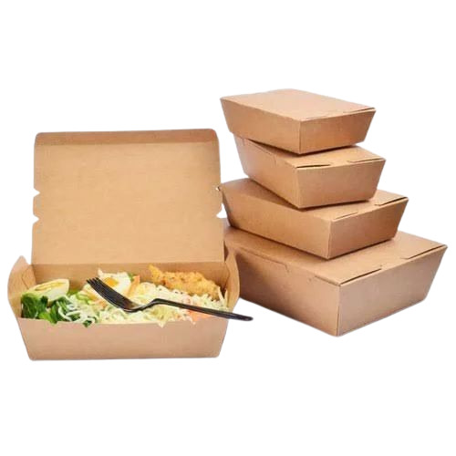 Food Product Packaging Box - Brown Paper Material | Plain Pattern Ideal for Food Packaging Applications