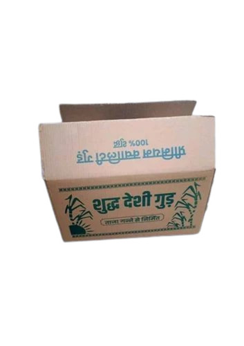 Gud Jaggery Packaging Box - Double Wall 5 Ply, 18X14X12 Inches Telescope Type | Virgin Kraft, Brown Color, Preprint Design
