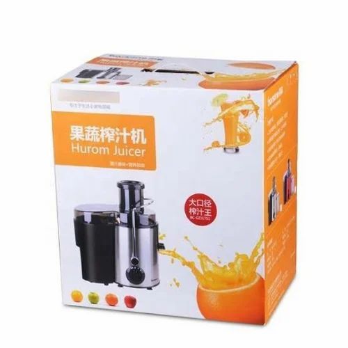 Juicer Packaging Box - Lock Bottom Rectangular Multi Color Recycled Paperboard Gloss Matte Effects Litho-Laminated Coating <2 Kg Weight Capacity
