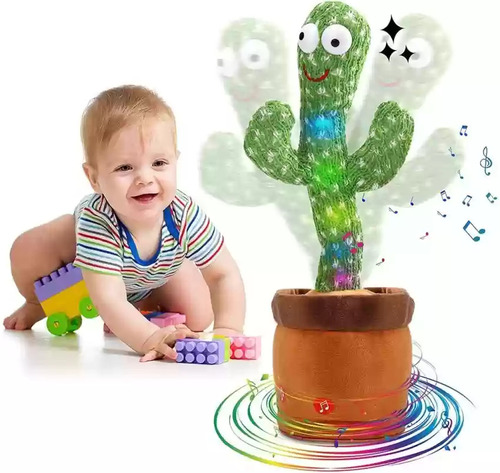 Kids Dancing Talking Cactus Toys - Plastic Material, Standard Size, Green Color | Voice Activation, Bright Colors, Dance Feature, Fun Music, Durable, Battery Operated, Engaging for Kids, Easy to Use