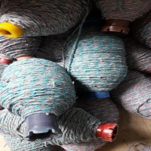 Melange Cotton Yarn - Multiple Ply, 28 Inches Length | Bright A Grade in White & Blue