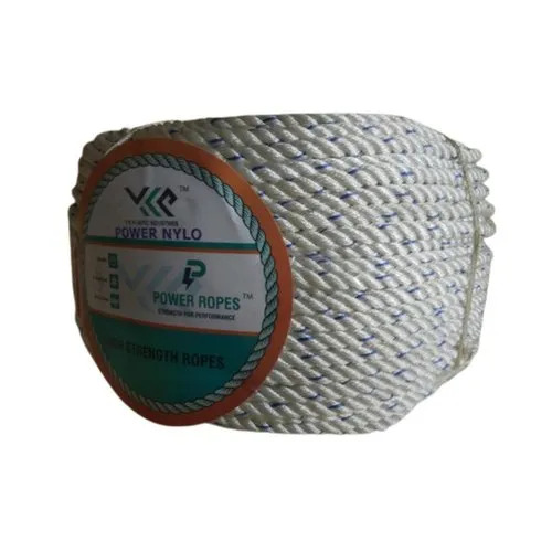 Nylon Ropes - Nylon, 15 Meter Width, Grey Color | Braided Style, Plain Pattern, Ideal for Binding and Pulling Applications