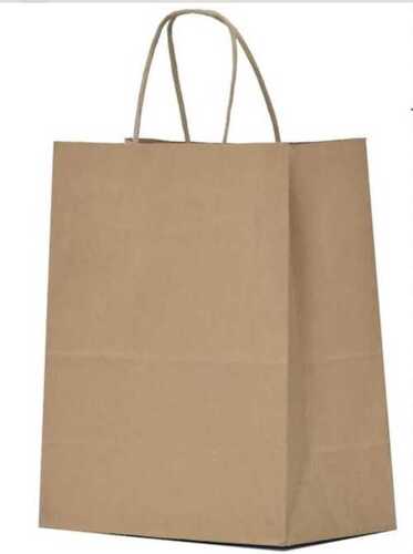 Paper Carry Bags - Kraft Paper, Standard Size, Brown Color | Eco-Friendly, Biodegradable, Moisture Proof, Recyclable, Rope Handle, Plain Design