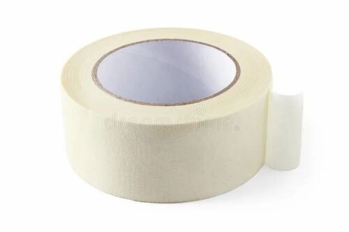 Paper Masking Adhesive Tapes - Paper, 2.5 Inches Wide, 20 Meters Long, White | Strong Adhesive for Reliable Performance