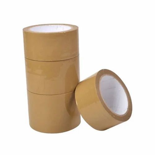 Plastic Single Sided Adhesive Tape - BOPP Material, 10mm Thickness x 75mm Width, Brown Color | Carton Sealing, 48 Pieces in Box