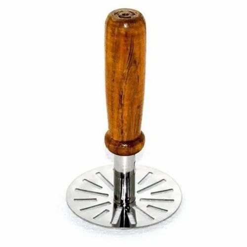 Potato Pav Bhaji Masher - Stainless Steel, Customized Size, Silver Color | Seamless Hygienic Round Mesh Head, Dishwasher Safe, Ideal for Canteen & Restaurant Use