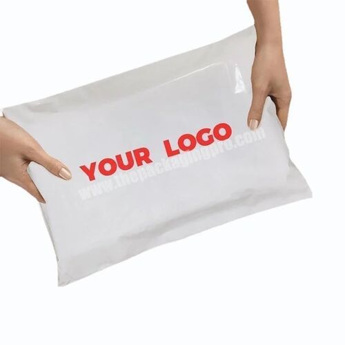 Printed Courier Bag - HDPE Material, 12x16 Inches | White Color, Ideal for Industrial Use