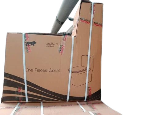 Sanitary Ware Packaging Box - Double Wall 5 Ply Paper, Brown Color, Fully Recycled Liner for 11-25 Kg Holding Capacity, Flexo Printing