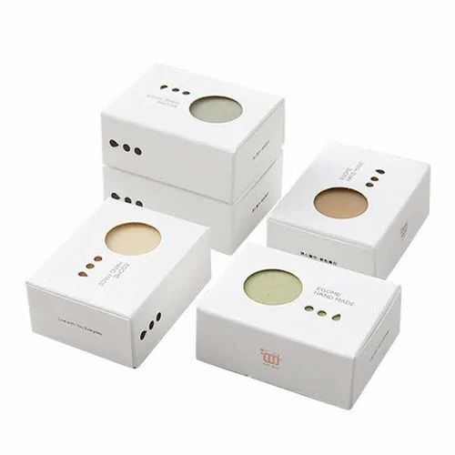 Soap Packaging Box - Lock Bottom Rectangle Design | Paper Material, White Color, Perfect for Soap Storage