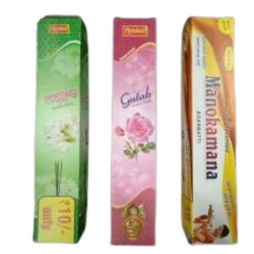 Agarbatti Packaging Box - Duplex Paper 10x3 Inches Multi Color | Rectangular Shape Litho-Laminated Surface Coating