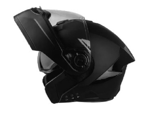 Black ABS Plastic Full Face Motorcycle Helmet - Standard Size, Lightweight Comfort, Available in Various Colors