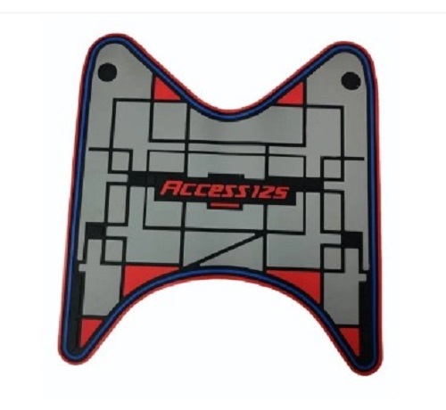 Black And Grey Rubber Two Wheeler Floor Mat - Rubber Material, Lightweight Design | Easy to Clean, Slip Resistant for Enhanced Safety