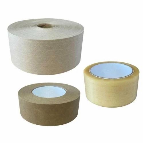 Craft Paper Tape - Reinforced Paper, 50 Meter Length, Brown Color | Single-Sided Strong Adhesive, Good Quality, Brand Virag