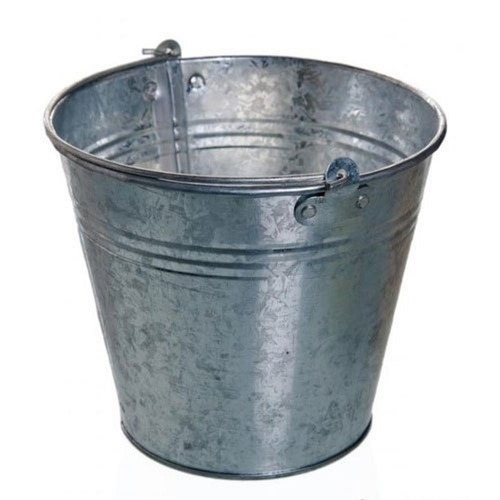 Galvanized Iron Buckets - Polished Galvanized Iron, All Sizes, Black | Durable, Rust Proof, Heavy-Duty, Weatherproof, Multipurpose Use, Sturdy Handle