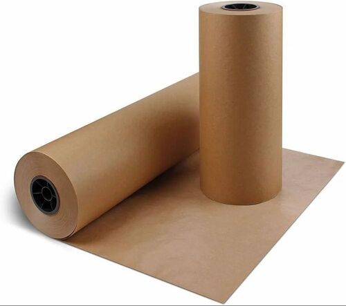 Kraft Paper Roll - 100 GSM, 36 Inch Width, Brown Sulfate Wood Pulp | Plain Pattern, Ideal for Versatile Packaging Applications