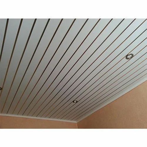 Pvc Ceiling Panel - Color Steel, 250MM Width, 8MM Thickness, White Finish | Rectangular Drip Tiles, Clay Material, Plain Pattern