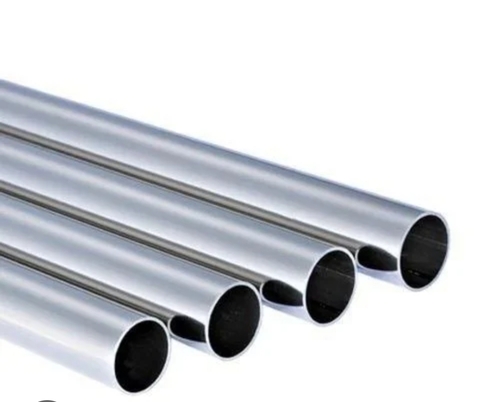 Stainless Steel Round Pipe - Standard Size, Silver Color | Higher Strength, Corrosion and Rust Resistance, Polished Surface Finish, Hot Rolled Technique