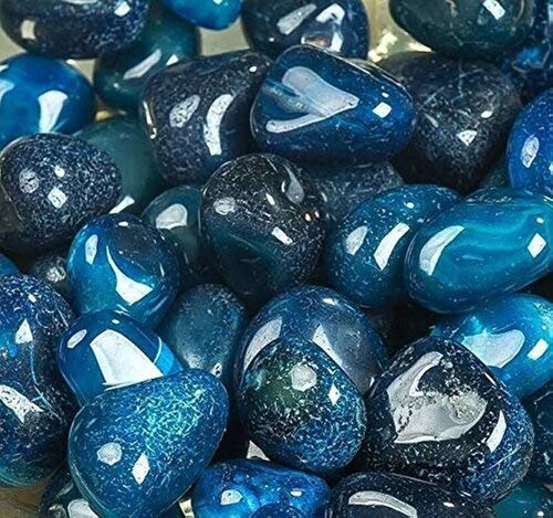 Stone Pebbles - Natural Stone Round Blue Varieties | Eco-Friendly Low Maintenance Water Resistant Versatile for Indoor/Outdoor Unique Shapes