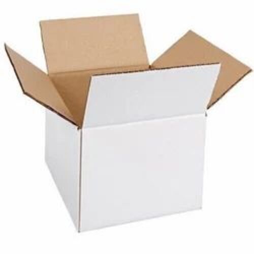 White Plain Corrugated Box - Duplex Corrugated Paper, 12x8x4 Inch, Rectangular Shape, Ideal for Apparel, Electronics, Food, Gifts & Crafts