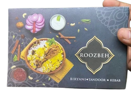 Biryani Packaging Box - Cardboard, 165X115X60 mm, Multicolour, Rectangular Design , One Compartment for Effective Biryani Storage