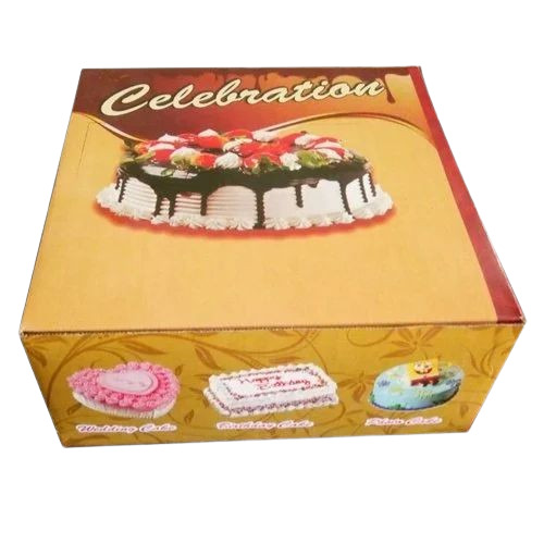 Cake Packaging Box - Cardboard 350 GSM, 8x8x8 Inches, Multicolor Square Design | Ideal for Elegant Cake Presentation
