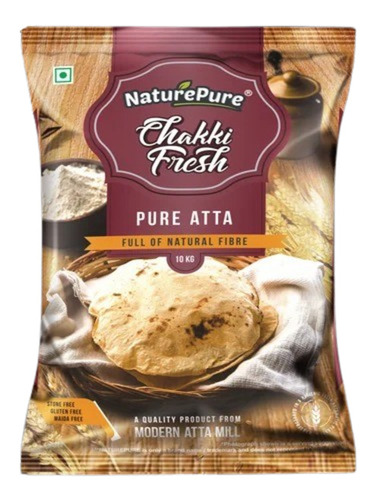 Fresh Wheat Atta - 10 kg Bag, Gluten Free, FSSAI Certified, White Color, Grade A, Ideal for Cooking