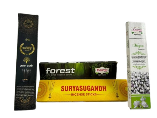 Incense Stick Packaging Box - 300 GSM Unbleached Kraft Paperboard 290x70x50 mm Rectangle with Window Patch Biodegradable and Perforated Finish