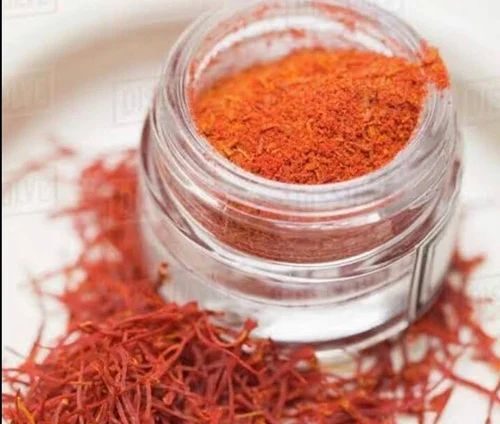 Kashmiri Saffron Powder - 100% Pure, Dried Form, Bottle Packaging | Natural and Fresh, Healthy Food Ingredient with 1-Year Shelf Life