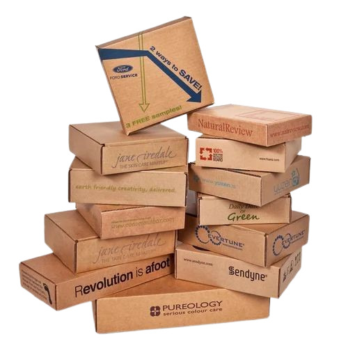 Printed Packaging Box - Paper Material, Brown Color, Printed Design | Eco-Friendly Packaging Solution for Various Applications