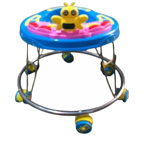 Round Baby Walkers - Plastic Material, Standard Size, Multicolor Design | Suitable for Ages 6-24 Months, Optimum Quality for Safe Use