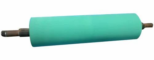 Rubber Roller - 2 ft Length, 80mm Diameter | Sea Green Color, Designed for Textile Industry