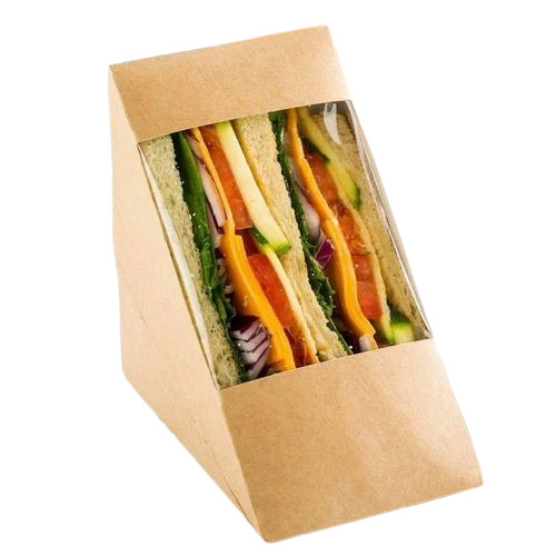 Sandwich Packaging Boxes - Paper, 140X190X90 mm, Brown, 3 Ply, 480 GSM | Ideal for Sturdy and Reliable Food Storage