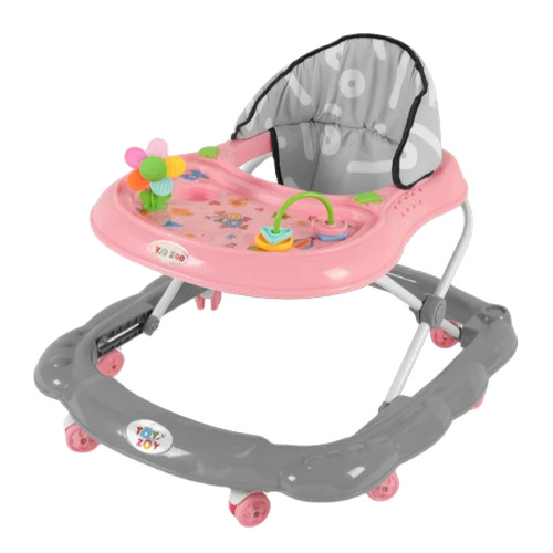 Fancy Baby Walker - Metal Plastic, Standard Size, Grey | Hand Operated, For 6-24 Months Baby