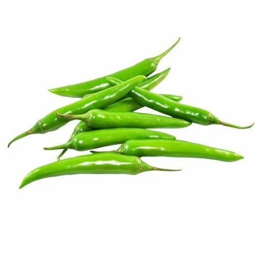 Fresh Green Chilli - Net Bag, PP Bag, Crate Packaging | 5 Kg, 10 Kg, 20 Kg, 50 Kg Sizes, Chopped, Common Shape, Cooked Style, Rich in Potassium
