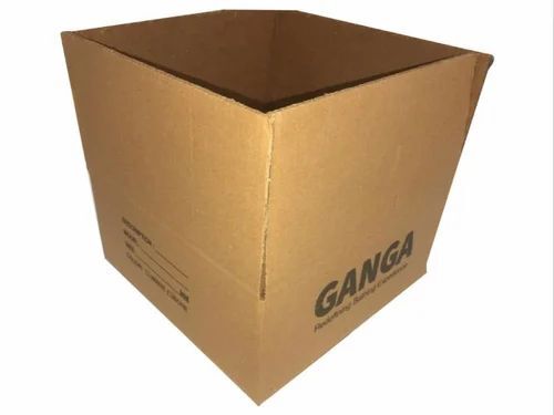 Industrial Corrugated Packaging Box - Double Wall 5 Ply, Brown Square Design for Electronic Products, Holds 11-50 Kg, Partly Recycled Paper, PVC Coated