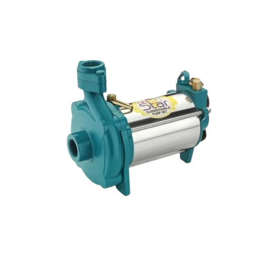 Openwell Submersible Pump - 0.5 HP, 0.37 KW, Single Phase, High Pressure | Green & Silver, Stainless Steel & CI, Domestic and Agri Use, 1-Year Warranty