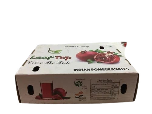 Pomegranate Packaging Boxes - Multi Color Printed Paper Material | Versatile Design Ideal for Fruit Packaging and Storage
