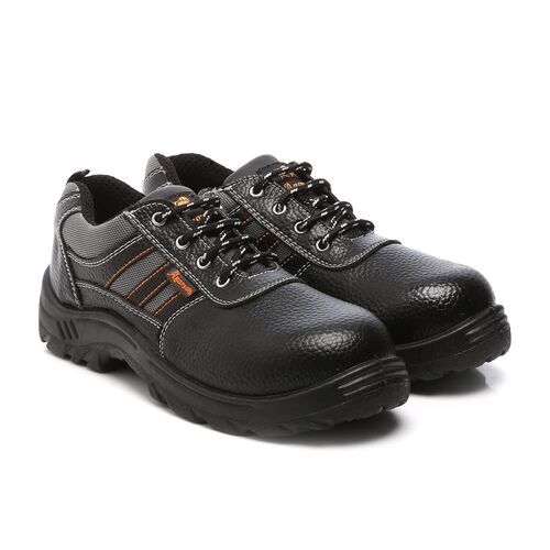 Safety Shoes - Leather Upper, Standard Size, Low Heel | Comfortable Fit, Slip Resistant, Plain Pattern, Superior Quality