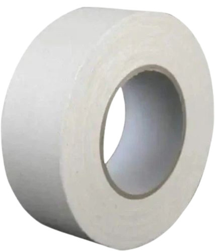 Single Sided Adhesive Cotton Tape - Cotton Material, Roll Format, White Color | Quality Adhesive on One Side for Easy Application
