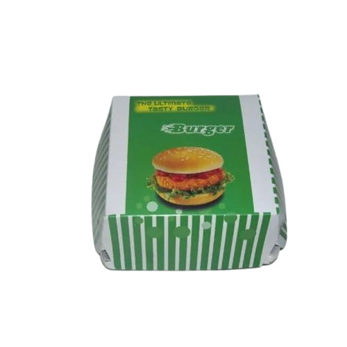 Burger Packaging Box - Printed Paper 5 mm Thickness 250 GSM | Multi-Color Rectangular Shape