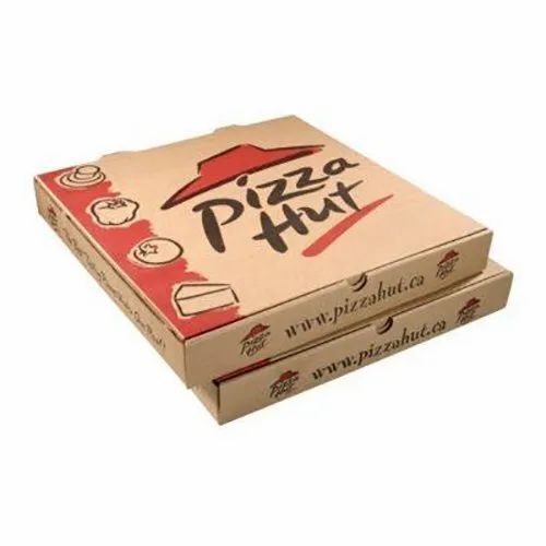 Corrugated Pizza Box - 3 Ply Medium Size, Brown Color, Customized Design | Material: Corrugated Paper, Ideal for Pizza Packaging