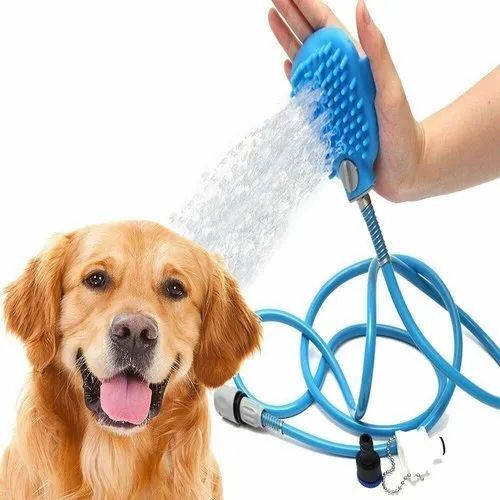 Handheld Pet Bathing Tool - Plastic, Blue | Durable, Easy to Use, Suitable for Dogs, 1pc Box Packaging