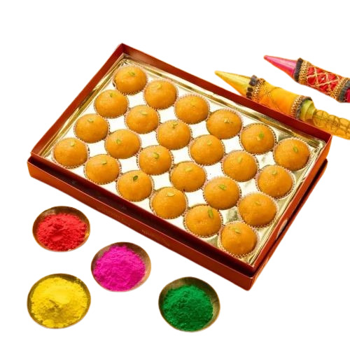 Laddu Packaging Box - Paper Material Multi Color Design Top & Bottom Closure | Ideal for Festive Occasions and Gift-Giving