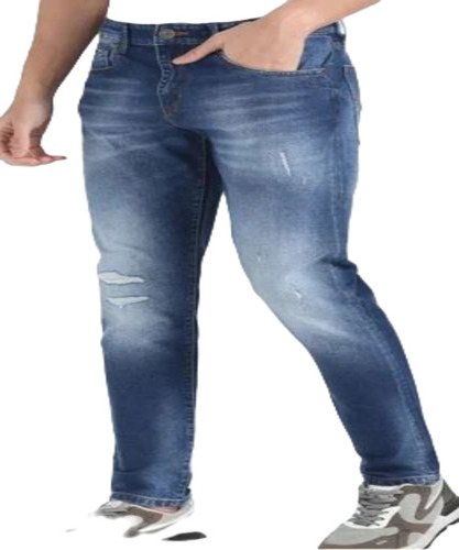 Men's Distressed Denim Jeans - Size 30, Blue | Breathable, Quick Dry, Soft, No Fade, Regular Fit