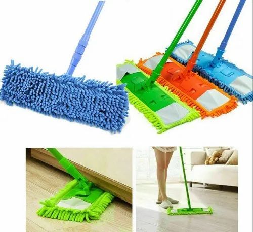 Microfiber Wet Mop - Stainless Steel Rod, Microfiber Mop Head | Multicolor for Efficient Floor Cleaning