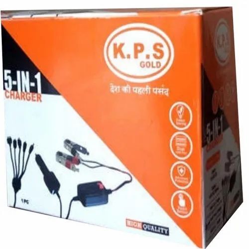 Mobile Charger Packaging Box - Cardboard, 4x4x2 Inches, Multi Color, Square Shape, Gloss Coating