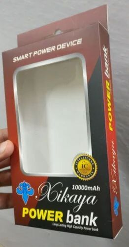 Mobile Power Bank Packaging Box - Bleached Kraft Paperboard Rectangular Multi Color | Gloss Matte Finish Biodegradable Moisture Proof Termite Resistant