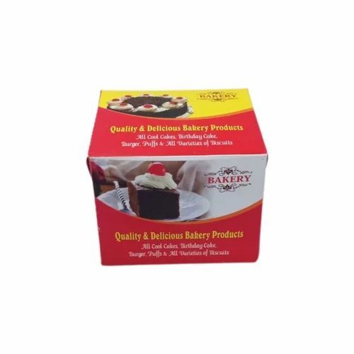 Pastry Packaging Box - Duplex Paper, 300 GSM, Square Shape | Multicolor Printed Design