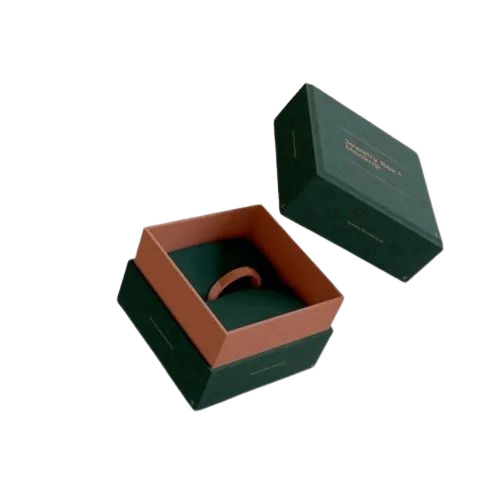 Ring Corrugated Box - Square Design Custom Printed Gloss Coated Paper | Ideal for Gift Jewellery Box Durable and Stylish