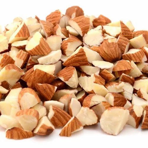 Almond Mamra Broken - 1 Kg Organic Fresh Quality Snack | Brown Color, Raw Variety, Dried Style, 12 Months Shelf Life